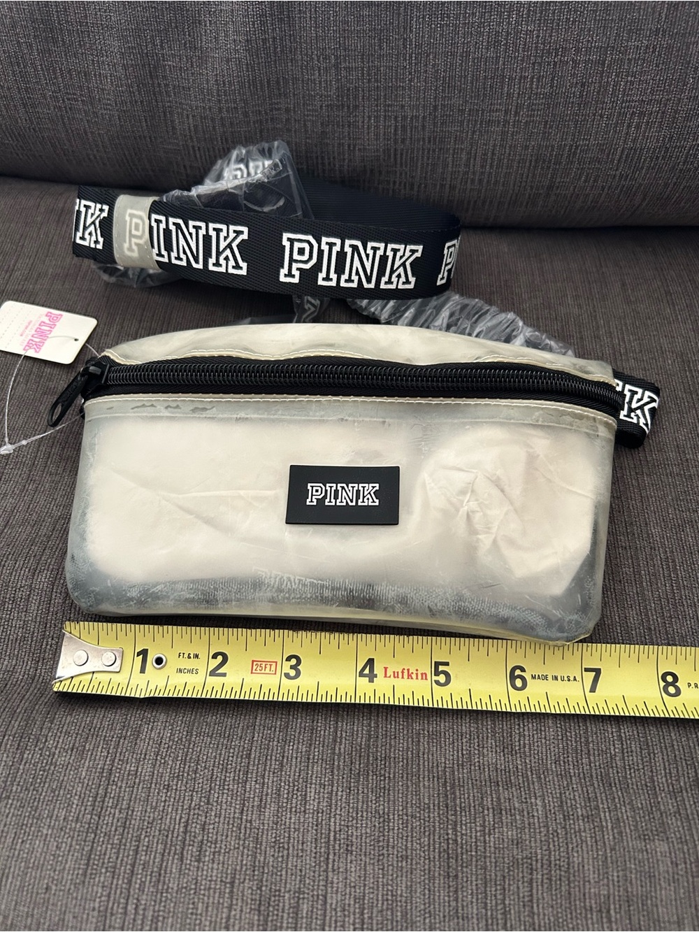 PINK Victoria's Secret Clear Crossbody Bag with Logo Strap